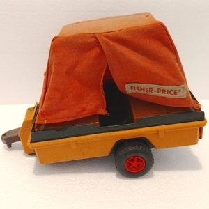 Vintage Fisher Price Pop Up Camping Trailer. 1975. Plastic. Metal. GUC.